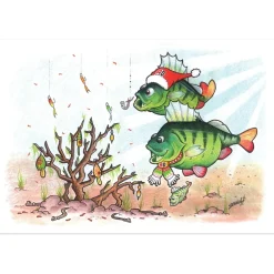 Angling Direct AD Festive Perch Christmas Card- Miscellaneous