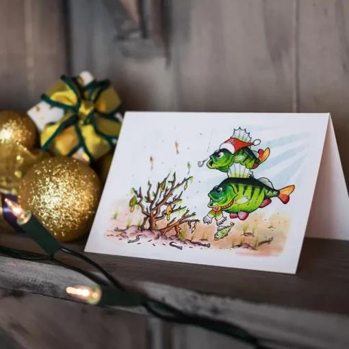 Angling Direct AD Festive Perch Christmas Card- Miscellaneous
