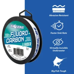 AFW HiSeas Clear 100% Fluorocarbon Leader 25yd