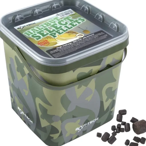 Bait-Tech Camo Buckets Halibut Select Pellets- Bait & Additives