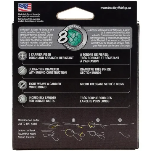 Berkley Whiplash 8 Green Fishing Braid 300m