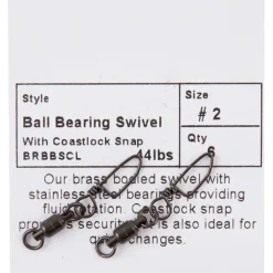 Cox & Rawle Brass Ball Bearing Swivel with Coastlock Snap