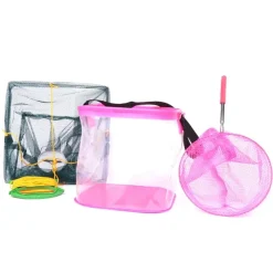 Discover Kids EVA Crab Bucket + Net + Dipping Net Set - Pink