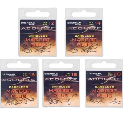 Drennan Acolyte Maggot Plus Barbless Fishing Hooks