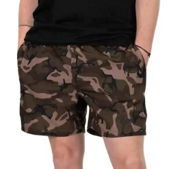 Fox Camo Logo Black Swim Shorts- Clothing