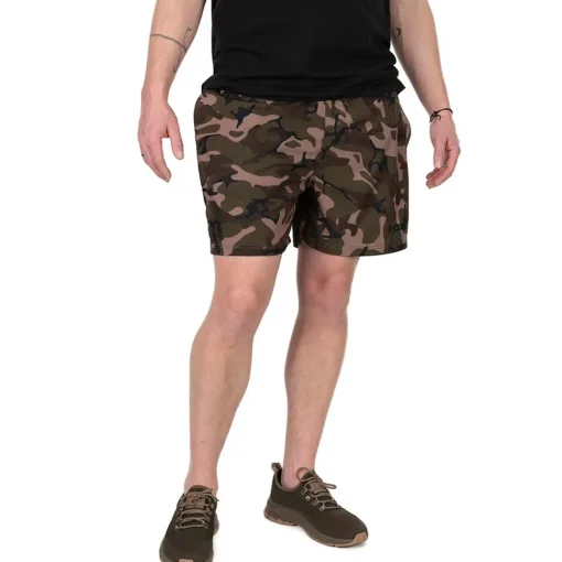 Fox Camo Logo Black Swim Shorts- Clothing