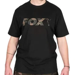 Fox Camo Logo Black T-Shirt- Clothing