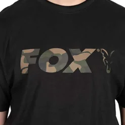 Fox Camo Logo Black T-Shirt- Clothing