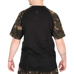 Fox Camo Logo Outline Black T-Shirt- Clothing