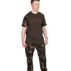 Fox Camo Logo Outline Khaki T-Shirt- Clothing