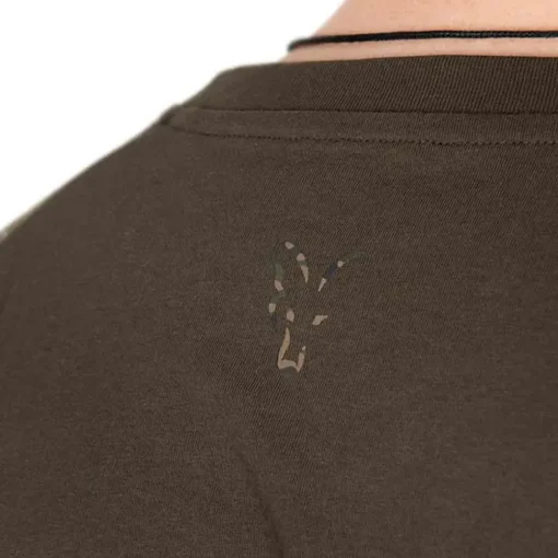 Fox Camo Logo Outline Khaki T-Shirt- Clothing