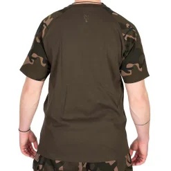 Fox Camo Logo Outline Khaki T-Shirt- Clothing