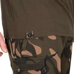 Fox Camo Logo Outline Khaki T-Shirt- Clothing