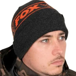 Fox Collection Black & Orange Beanie- Clothing