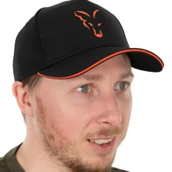 Fox Collection Black & Orange Baseball Cap- Clothing