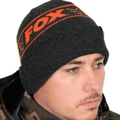 Fox Collection Black & Orange Beanie- Clothing
