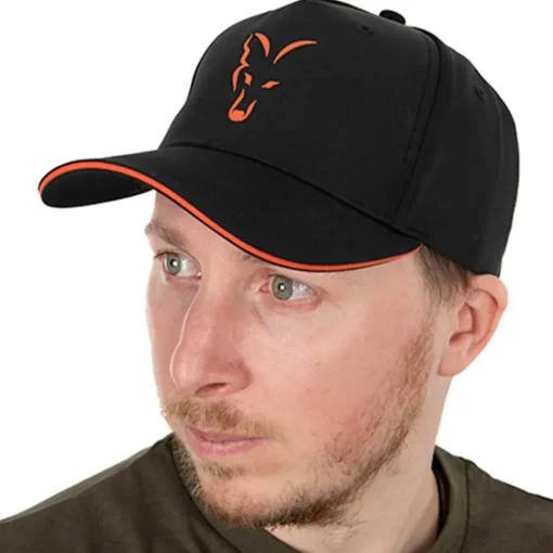 Fox Collection Black & Orange Baseball Cap- Clothing