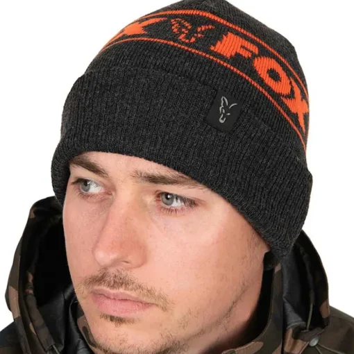 Fox Collection Black & Orange Beanie- Clothing
