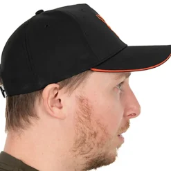 Fox Collection Black & Orange Baseball Cap- Clothing