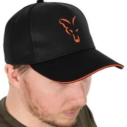 Fox Collection Black & Orange Baseball Cap- Clothing