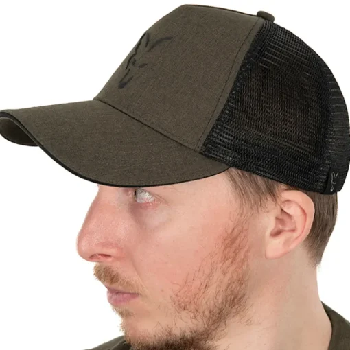 Fox Collection Green & Black Trucker Fishing Cap- Clothing