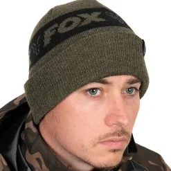 Fox Collection Green & Black Beanie- Clothing