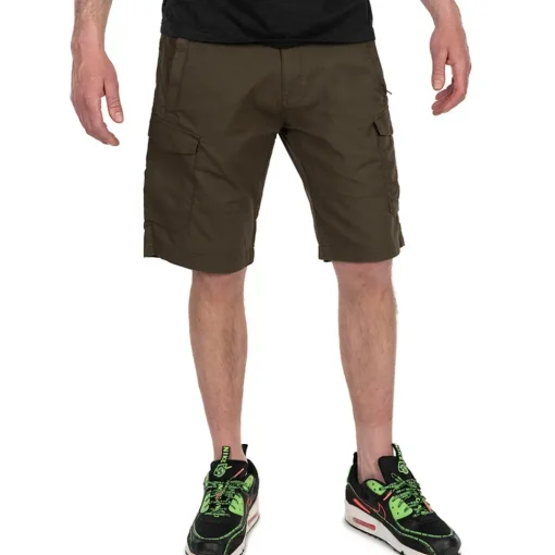 Fox Collection Green & Black Lightweight Cargo Fishing Shorts- Clothing