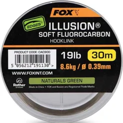 Fox Edges Illusion Soft Fluorocarbon Hooklink Naturals Green 30m- Terminal Tackle