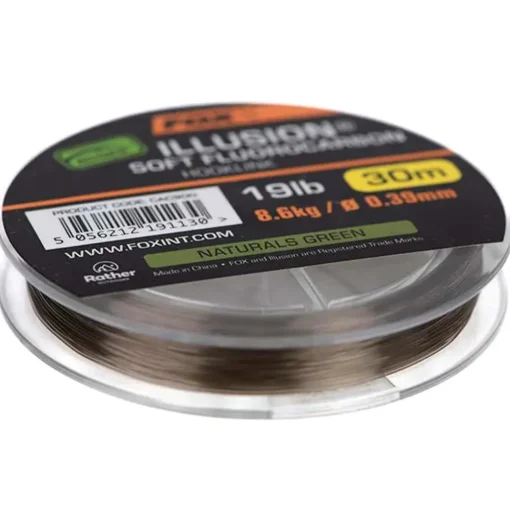 Fox Edges Illusion Soft Fluorocarbon Hooklink Naturals Green 30m- Terminal Tackle