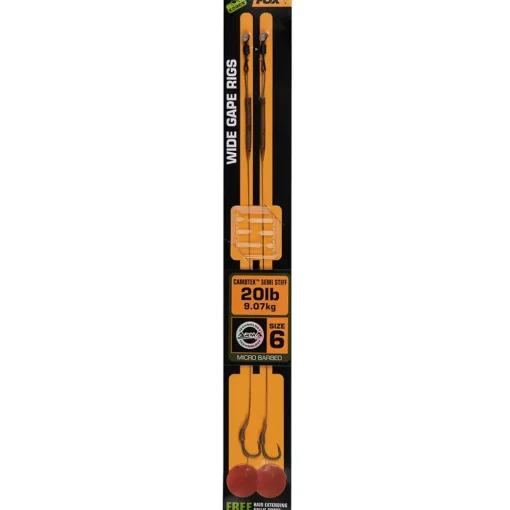 Fox Edges Wide Gape Camotex Semi Stiff Rigs- Rigs