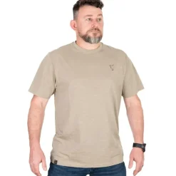 Fox Light Weight Khaki Large Print T-Shirt- Clothing