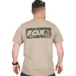 Fox Light Weight Khaki Large Print T-Shirt- Clothing