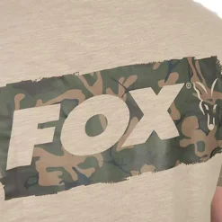 Fox Light Weight Khaki Large Print T-Shirt- Clothing