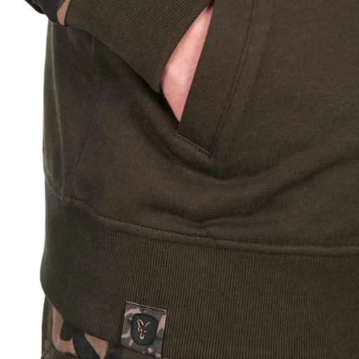 Fox Lightweight Khaki & Camo Split Zip Hoodie- Clothing