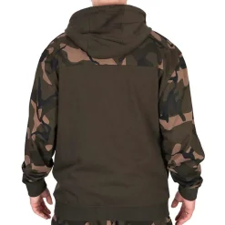 Fox Lightweight Khaki & Camo Split Zip Hoodie- Clothing