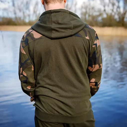 Fox Lightweight Khaki & Camo Split Zip Hoodie- Clothing