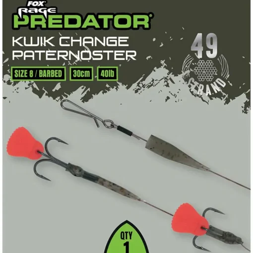 Fox Rage Predator Kwik Change Paternoster Trace 30cm