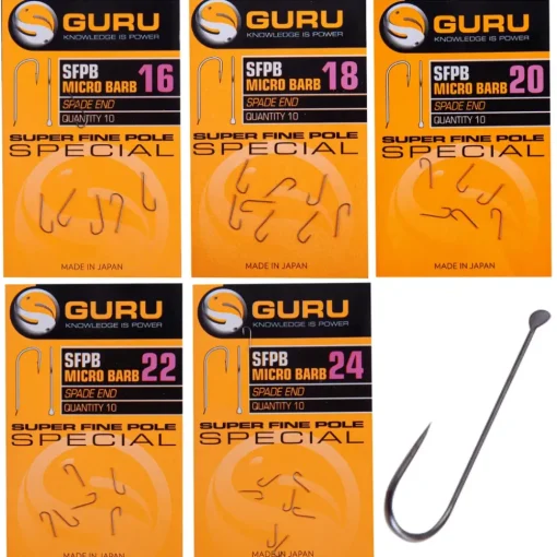 Guru Super Fine Pole Barbed Hooks