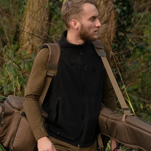 Korda Black Le Fishing Fleece Gilet- Clothing