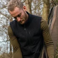 Korda Black Le Fishing Fleece Gilet- Clothing