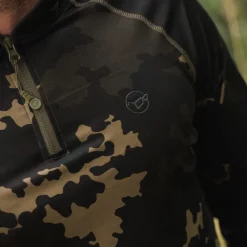 Korda Kool UPF Zip Dark Kamo Long Sleeve Jersey- Clothing