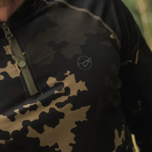 Korda Kool UPF Zip Dark Kamo Long Sleeve Jersey- Clothing