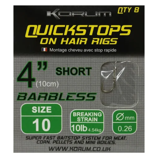 Korum Quickstops on Hair Rigs