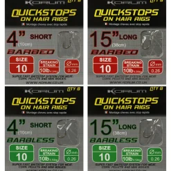 Korum Quickstops on Hair Rigs