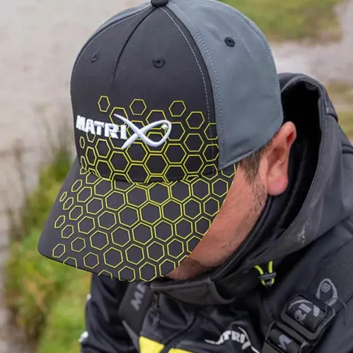 Matrix Hex Print Black Baseball Cap