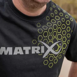 Matrix Hex Print Black T-Shirt