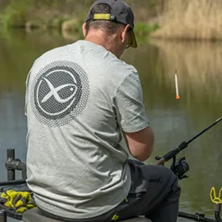 Matrix Large Logo Marl Grey / Lime Fishing T-Shirt