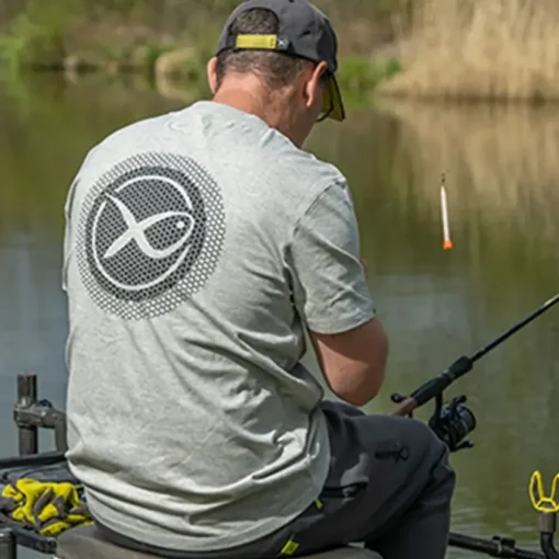 Matrix Large Logo Marl Grey / Lime Fishing T-Shirt