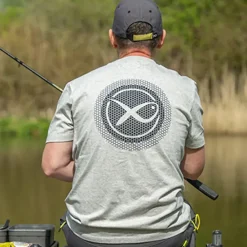 Matrix Large Logo Marl Grey / Lime Fishing T-Shirt