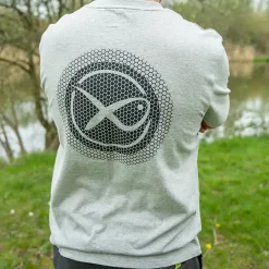 Matrix Large Logo Marl Grey / Lime Fishing T-Shirt